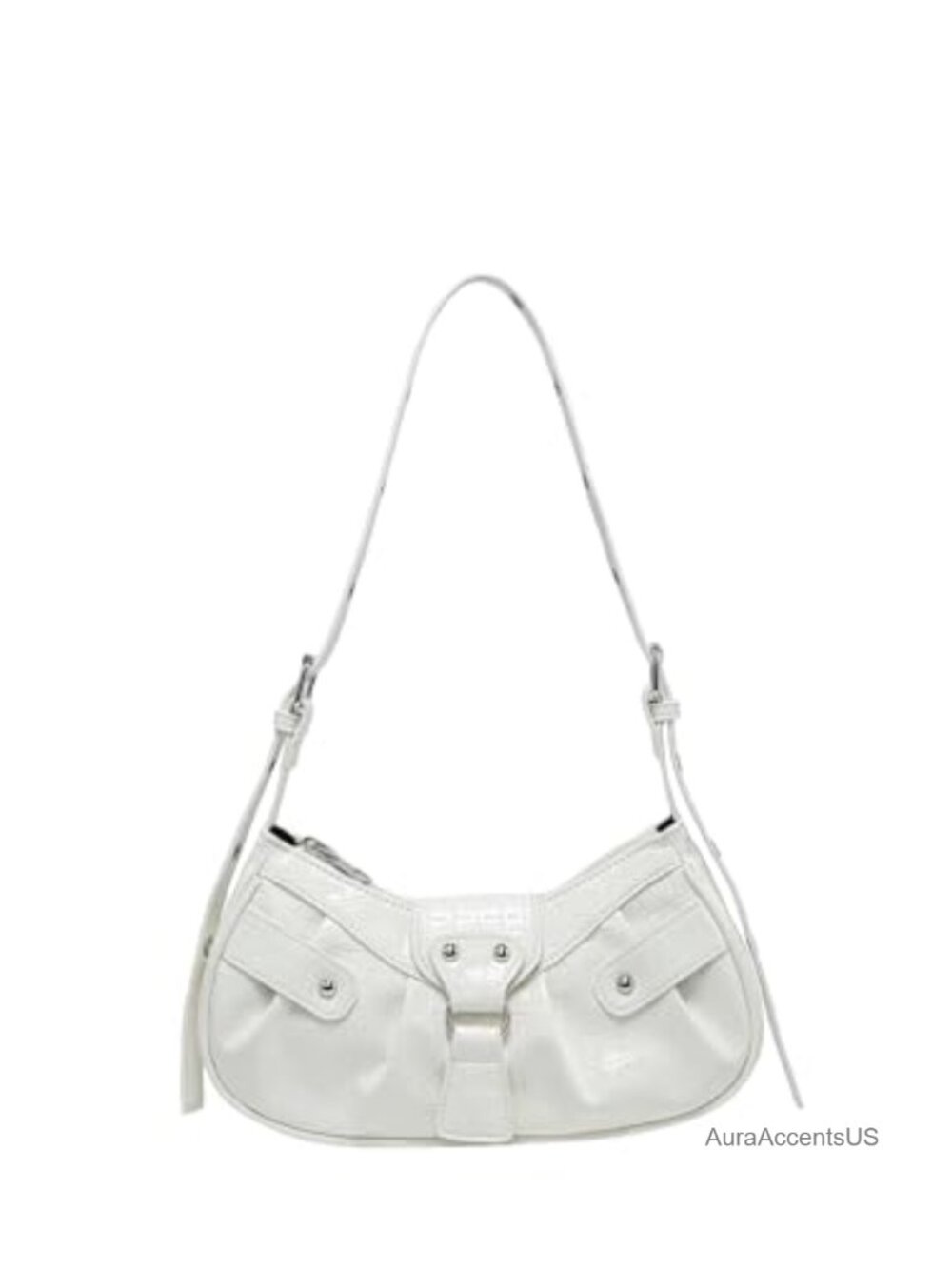 Verdusa PU Leather Studded Flap Shoulder Bag Zipper Clutch